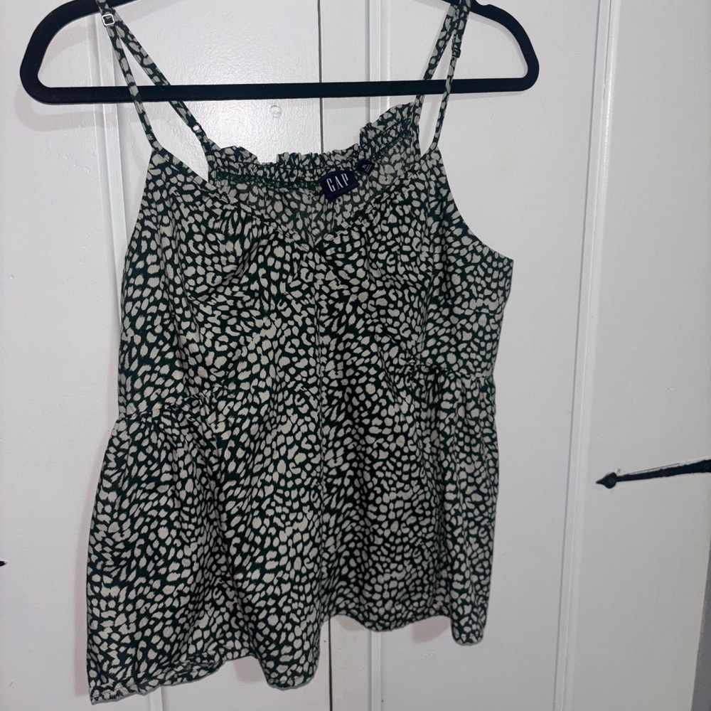 GAP Women's Camisole in Forest Green and Cream
